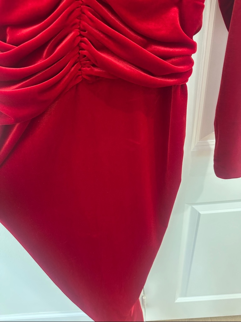 Alexandre Vauthier Red Velvet Gown - Picture 8 of 9